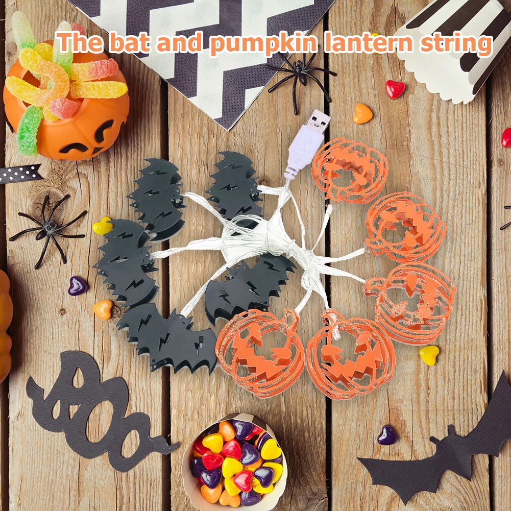 Outdoor Holiday Decoration Lighting Props LED Halloween USB Plug in Pumpkin Lamp Battery Power String Bat Light
Outdoor Holiday Decoration Lighting Props LED Halloween USB Plug in Pumpkin Lamp Battery Power String Bat Light