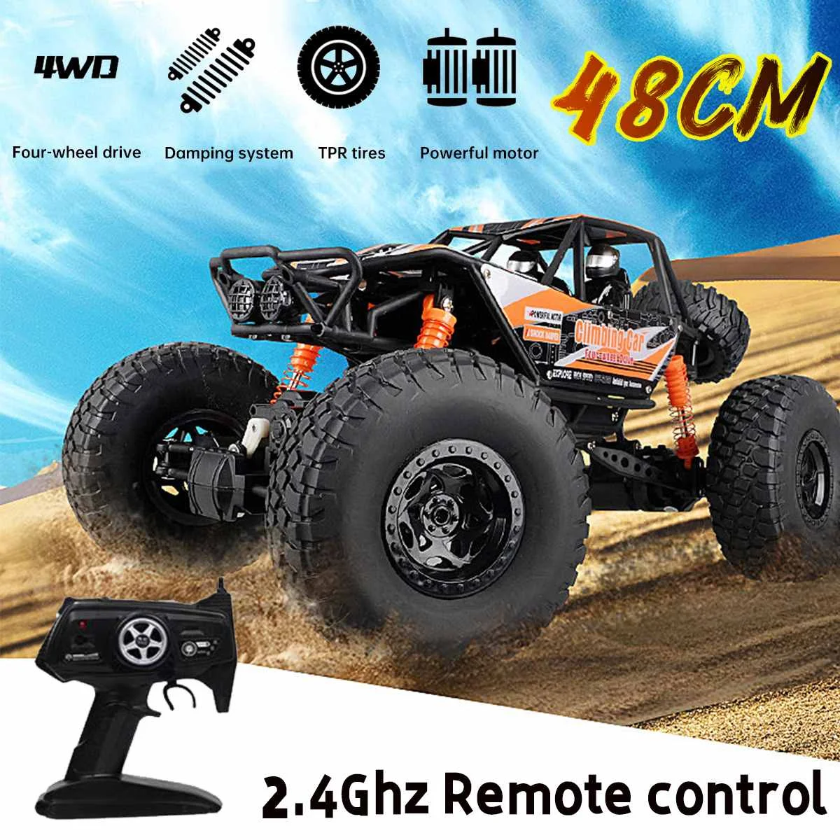 1:10 Scale RC Car 2.4GHz 4WD High Speed Fast Remote Control Racing Car USB Charging Off-Road Vehicle for Kids Gift
1:10 Scale RC Car 2.4GHz 4WD High Speed Fast Remote Control Racing Car USB Charging Off-Road Vehicle for Kids Gift