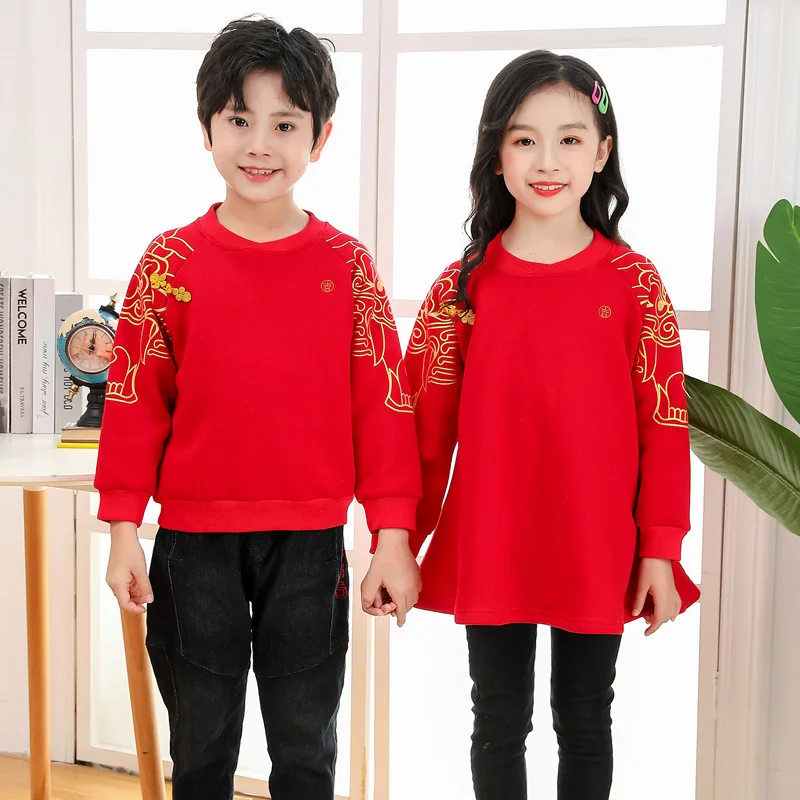 China Traditonal Sweater Winter Embroidery Red Ethnic Thickening Chinese New Year Style Sweatshirt For Kids Girls Dress
China Traditonal Sweater Winter Embroidery Red Ethnic Thickening Chinese New Year Style Sweatshirt For Kids Girls Dress
