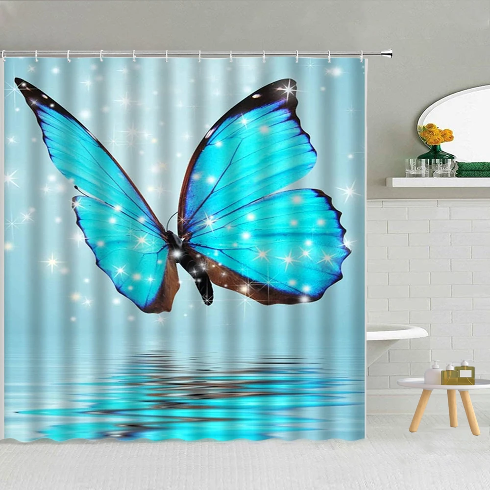 Blue Butterfly Shower Curtain Set Fabric Flying Butterfly With Water And Reflection Aesthetic Bathroom Curtain Bathtub Screen
Blue Butterfly Shower Curtain Set Fabric Flying Butterfly With Water And Reflection Aesthetic Bathroom Curtain Bathtub Screen