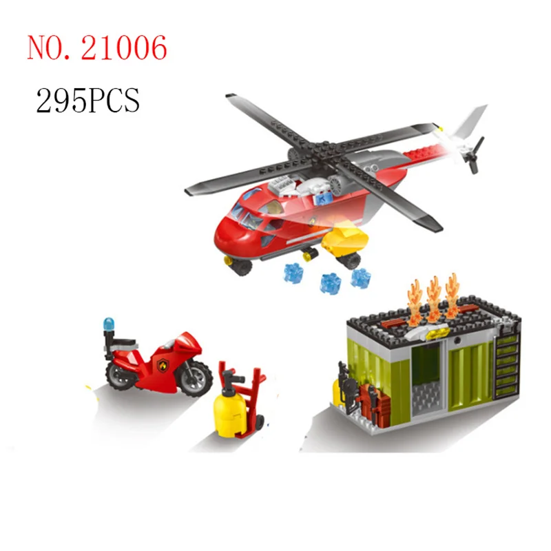 21006 295PCS Fire helicopters motorbike fire scene Building Blocks Kids Toys Bricks For Boys Brithday
21006 295PCS Fire helicopters motorbike fire scene Building Blocks Kids Toys Bricks For Boys Brithday