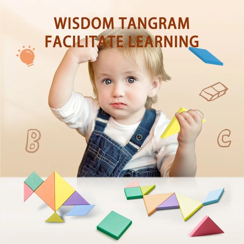 Children's Creative Tangram Puzzle Classic Geometric Shape Baby Preschool Early Education Educational Toys | Игрушки и хобби