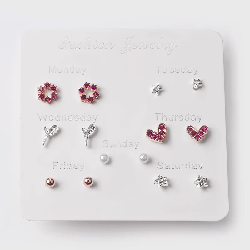 7 Pcs Korean Love Moon Stars Gifts for Women Errings Sets Week Accessories Flower Cute Mens Jewelry Zinc Alloy Trendy Metal
7 Pcs Korean Love Moon Stars Gifts for Women Errings Sets Week Accessories Flower Cute Mens Jewelry Zinc Alloy Trendy Metal