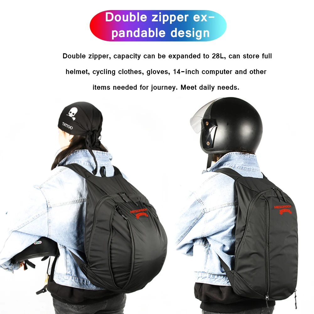 20-28L Motorcycle Backpack Travel Luggage Expandable Large Capacity Waterproof Laptop Helmet Bag Motor Accessory
20-28L Motorcycle Backpack Travel Luggage Expandable Large Capacity Waterproof Laptop Helmet Bag Motor Accessory