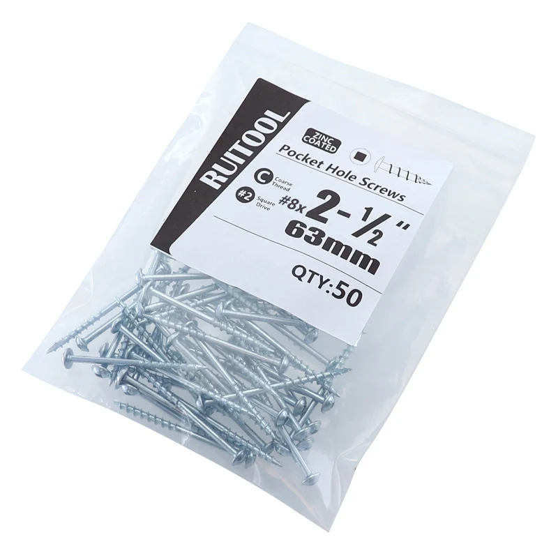 50pcs/100pcs Pocket Hole Screws 25-63mm Coarse Thread Self Tapping Screw #2 Square Drive Screw for Pocket Hole Jig System
50pcs/100pcs Pocket Hole Screws 25-63mm Coarse Thread Self Tapping Screw #2 Square Drive Screw for Pocket Hole Jig System