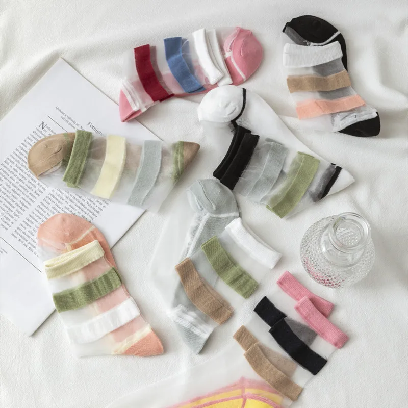 Spring Summer Socks Women Soft Breathable Glass Silk Long Socks Lace Silk Socks Casual All-Match Fashion Splicing Harajuku Style
Spring Summer Socks Women Soft Breathable Glass Silk Long Socks Lace Silk Socks Casual All-Match Fashion Splicing Harajuku Style