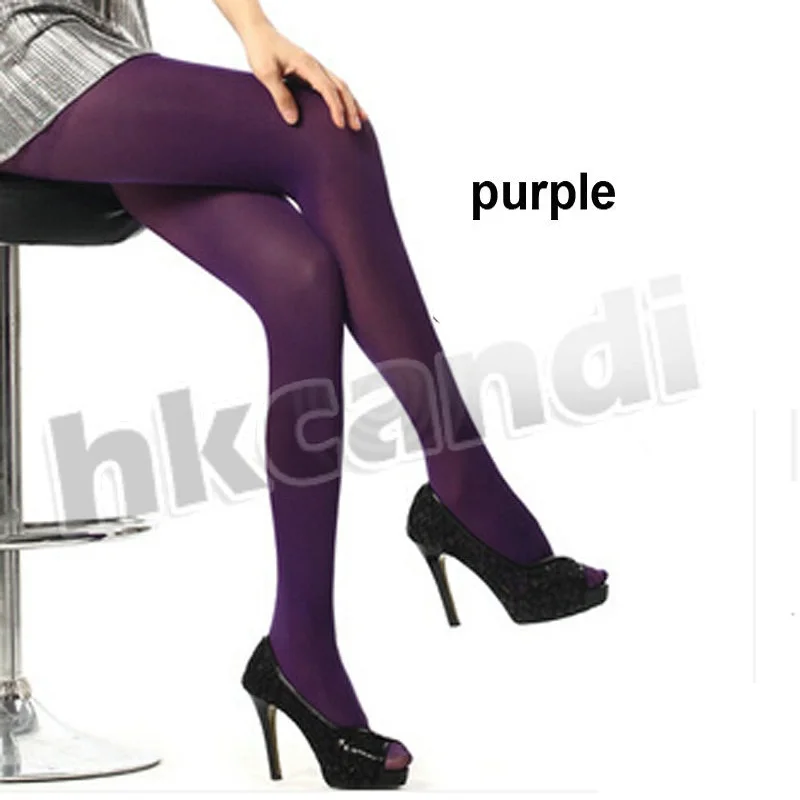 Лидер продаж женские сексуальные чулки фиолетовые колготки непрозрачные