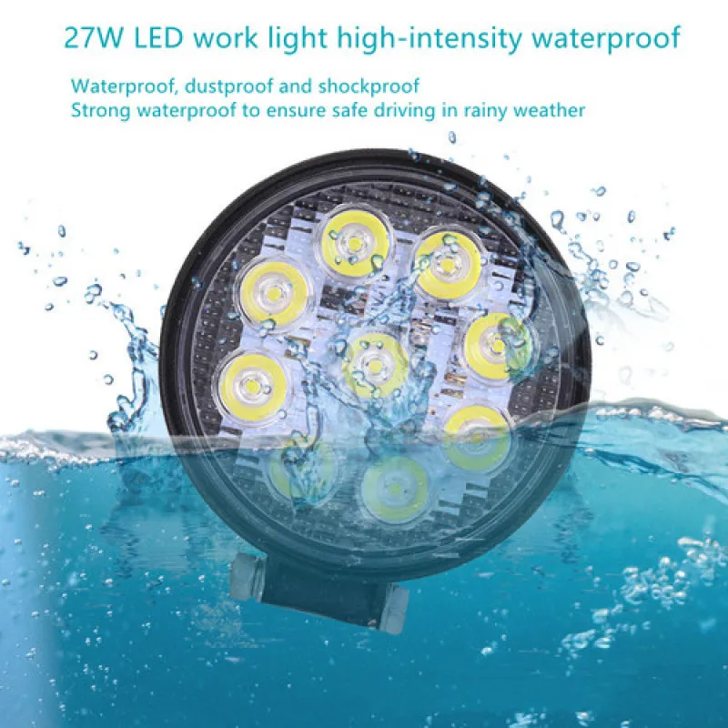 27W LED Work Light for Car Truck Accessory Off-Road Square Round 12V 9LED Light Bulbs on Cars Car lamps
27W LED Work Light for Car Truck Accessory Off-Road Square Round 12V 9LED Light Bulbs on Cars Car lamps