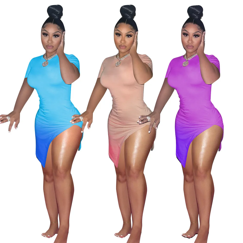 Chiclover Short Sleeve Dress for Women Wholesale Lounge Bodycon Dress Turtleneck Sexy Split Gradient Mini Dresses Dropshipping
Chiclover Short Sleeve Dress for Women Wholesale Lounge Bodycon Dress Turtleneck Sexy Split Gradient Mini Dresses Dropshipping