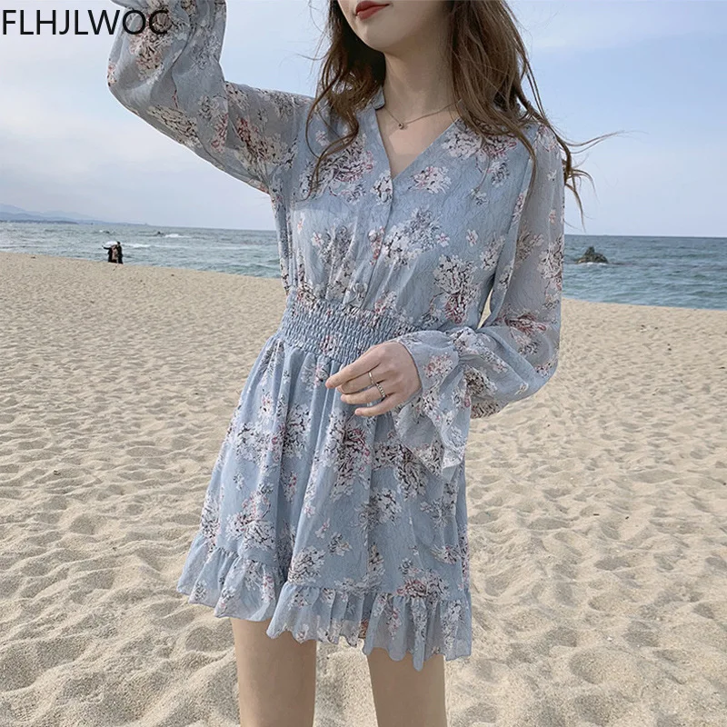 Cute Mini Dresses Party Date Wear Woman Long Sleeve Korea Japan Ruffled Sweet Girls Little Floral Chiffon Dress 8503
Cute Mini Dresses Party Date Wear Woman Long Sleeve Korea Japan Ruffled Sweet Girls Little Floral Chiffon Dress 8503