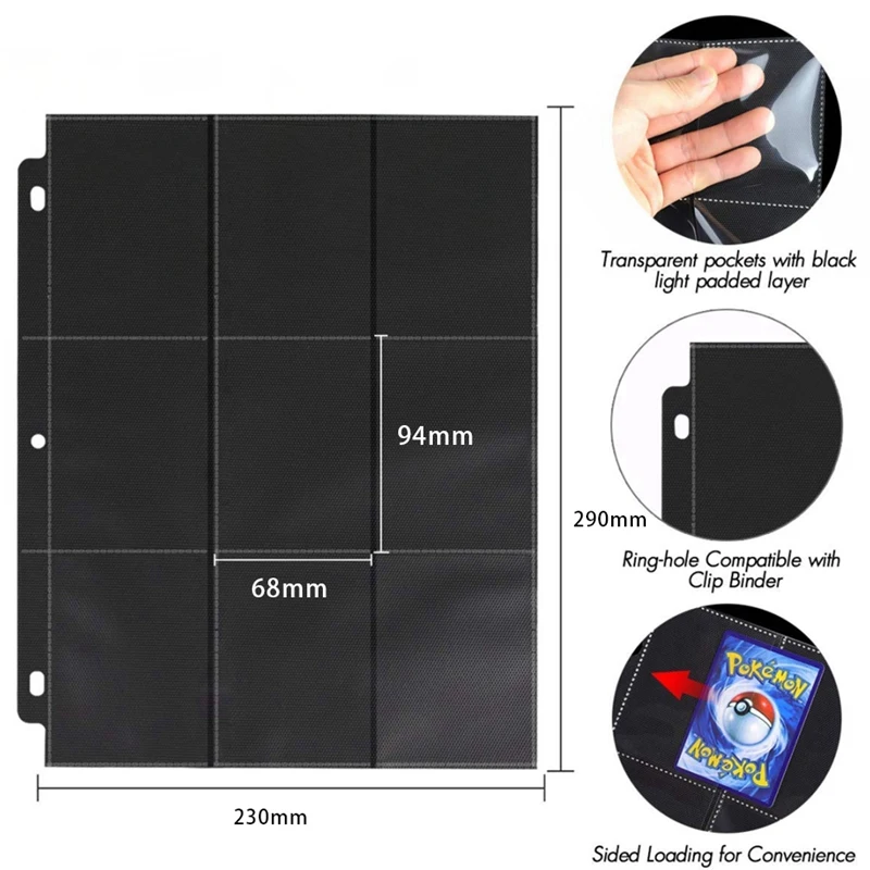 900 Pockets Trading Card Sleeves Binder, Baseball Card Binder Sleeves Fit for 3 Ring Binder Card Holder Protector
900 Pockets Trading Card Sleeves Binder, Baseball Card Binder Sleeves Fit for 3 Ring Binder Card Holder Protector