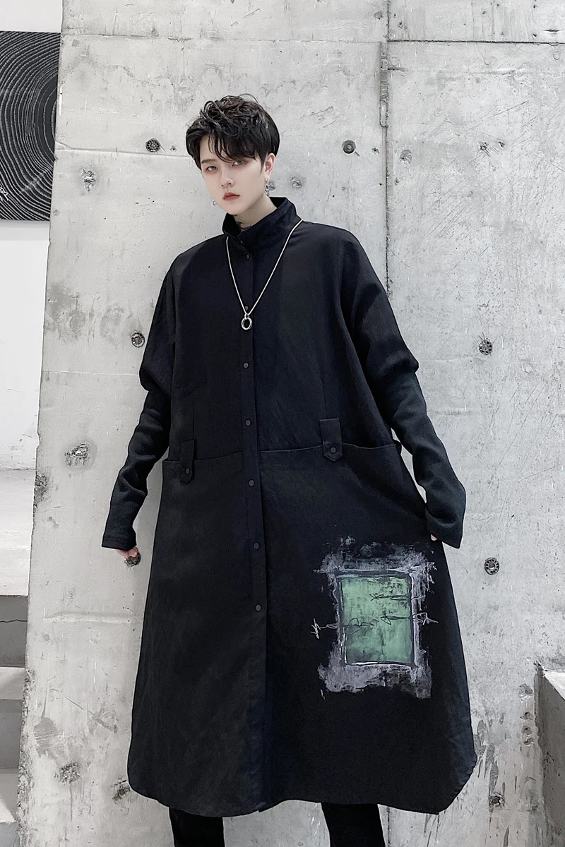 M-XL!Dark minimalist niche designer autumn print shirt men's outer wear cloak windbreaker long over-the-knee jacket.
M-XL!Dark minimalist niche designer autumn print shirt men's outer wear cloak windbreaker long over-the-knee jacket.