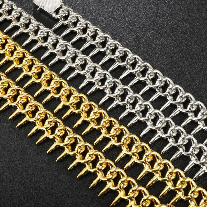 Hip Hop 25MM Bling Heavy Iced Out Cuban Thorns Link Chain Full AAA Crystal Pave Men's Bracelets Necklace for Men Jewelry
Hip Hop 25MM Bling Heavy Iced Out Cuban Thorns Link Chain Full AAA Crystal Pave Men's Bracelets Necklace for Men Jewelry