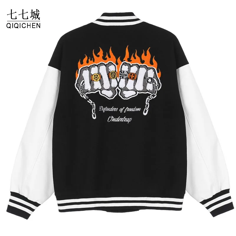 Женская куртка-бомбер с вышивкой в стиле хип-хоп, университетские куртки для бейсбола
Женская куртка-бомбер с вышивкой в стиле хип-хоп, университетские куртки для бейсбола