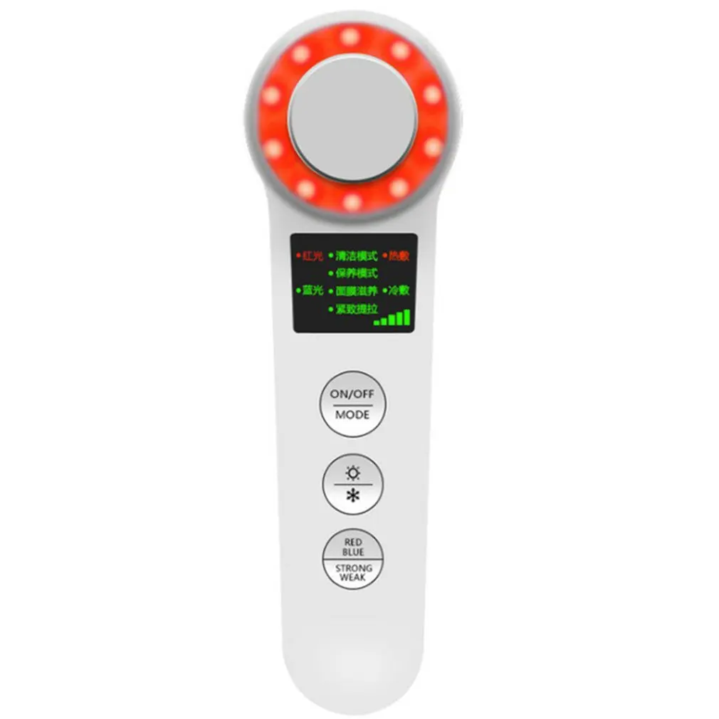 LED Hot Cold Face Skin Care Device Massager Ultrasonic Cryotherapy Facial Vibration Red Blue Light Ion Beauty Instrument
LED Hot Cold Face Skin Care Device Massager Ultrasonic Cryotherapy Facial Vibration Red Blue Light Ion Beauty Instrument
