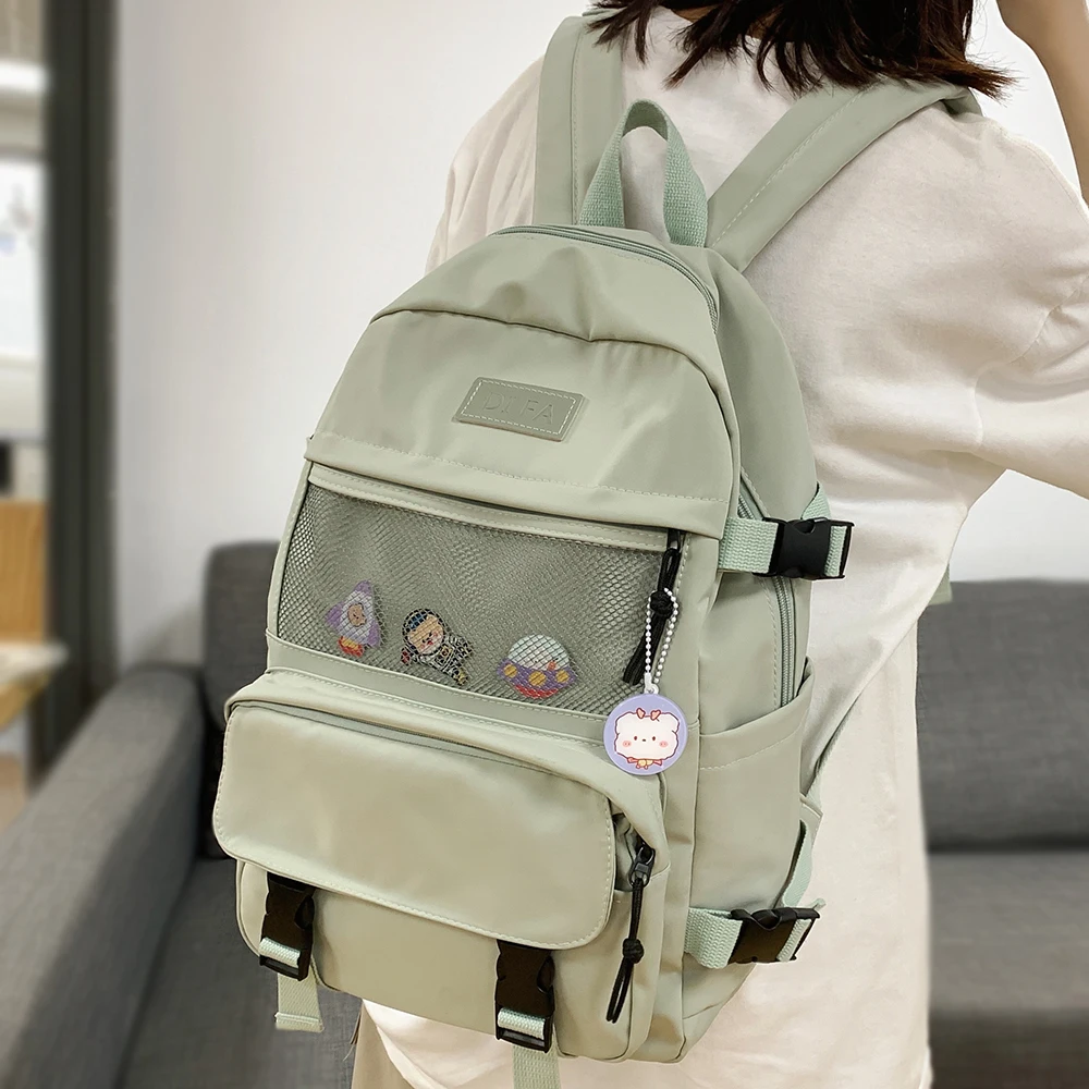 Women Waterproof Nylon Kawaii Backpack Mesh Female Student School Bag College Girl Cute Backpack Badge Fashion Book Net Bag Lady
Women Waterproof Nylon Kawaii Backpack Mesh Female Student School Bag College Girl Cute Backpack Badge Fashion Book Net Bag Lady