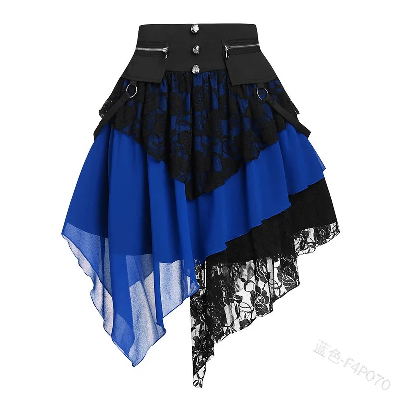 Curved Hem Lace Skirt Gothic Punk Zip Pocket Women High Waist Patchwork Rock Belt Short Retro Skirt For Girls Plus Size
Curved Hem Lace Skirt Gothic Punk Zip Pocket Women High Waist Patchwork Rock Belt Short Retro Skirt For Girls Plus Size