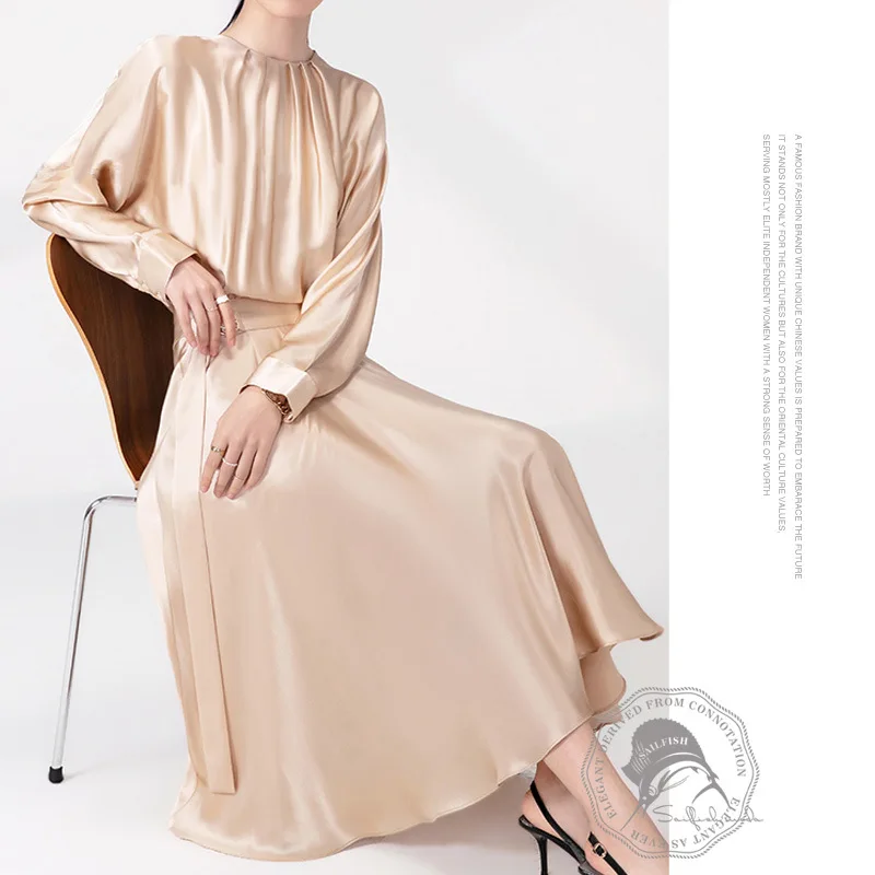 First Class Queen Autumn and spring high grade Heavy 22mm Plain Satin Mulberry silk Long Sleeve New Women long skirt
First Class Queen Autumn and spring high grade Heavy 22mm Plain Satin Mulberry silk Long Sleeve New Women long skirt