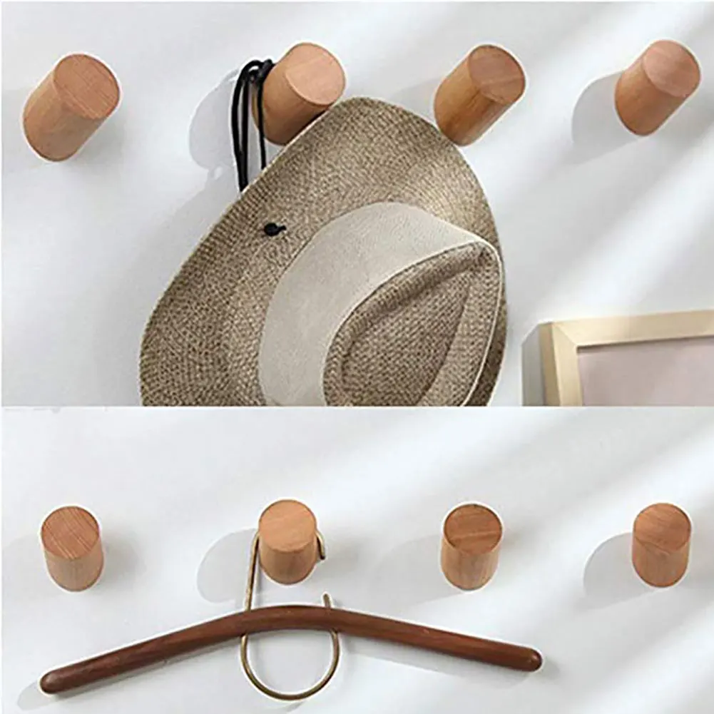 Natural Wood Clothes Hanger Wall Mounted Coat Hook Key Holder Hat Scarf Sundries Handbag Storage Hanger Bathroom Rack Organizer
Natural Wood Clothes Hanger Wall Mounted Coat Hook Key Holder Hat Scarf Sundries Handbag Storage Hanger Bathroom Rack Organizer