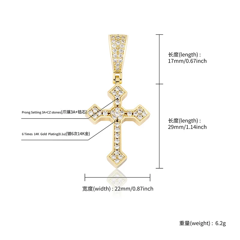 New Arrival Gold Color Hip Hop Vintage Religions Cross Pendants Paved Bling Iced Out AAA Zircon Stone Necklace For Men Jewelry
New Arrival Gold Color Hip Hop Vintage Religions Cross Pendants Paved Bling Iced Out AAA Zircon Stone Necklace For Men Jewelry