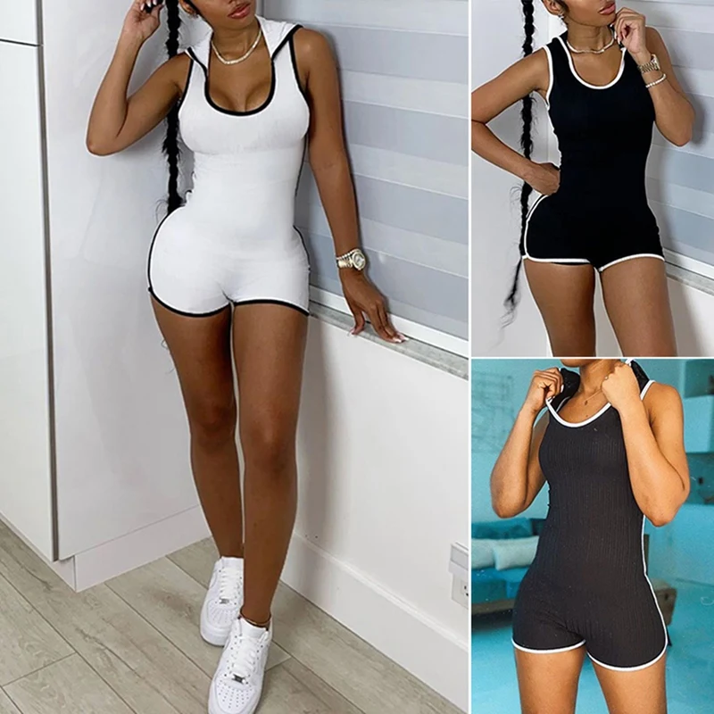Solid Hooded Rompers Women Low-Neck Sleeveless Jumpsuits Casual Sportswear High Waist Elastic Basic Outfits
Solid Hooded Rompers Women Low-Neck Sleeveless Jumpsuits Casual Sportswear High Waist Elastic Basic Outfits