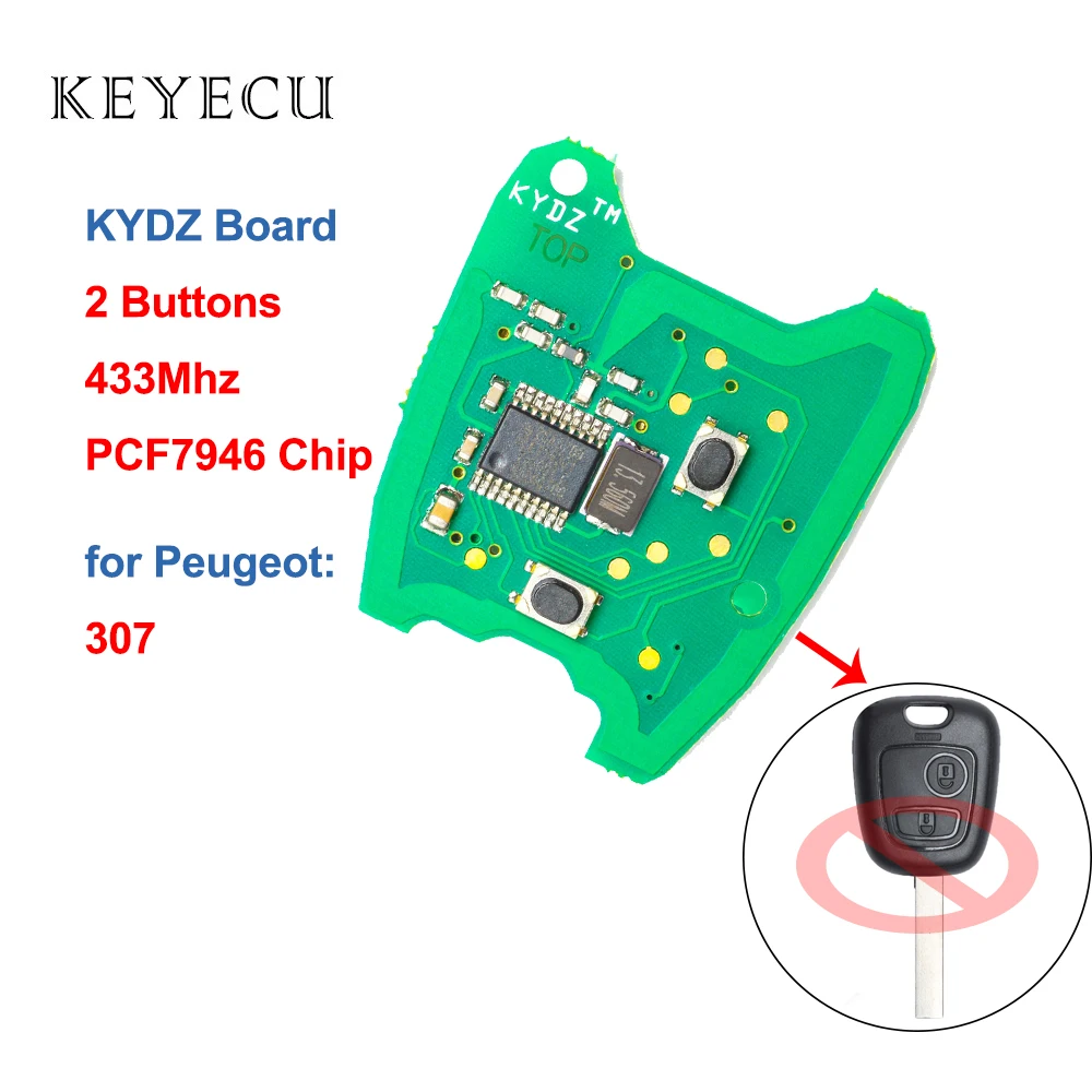 Keyecu KYDZ Remote Circuit Board 2 Buttons 433MHz with PCF7946 Chip for Peugeot 307 With Battery
Keyecu KYDZ Remote Circuit Board 2 Buttons 433MHz with PCF7946 Chip for Peugeot 307 With Battery