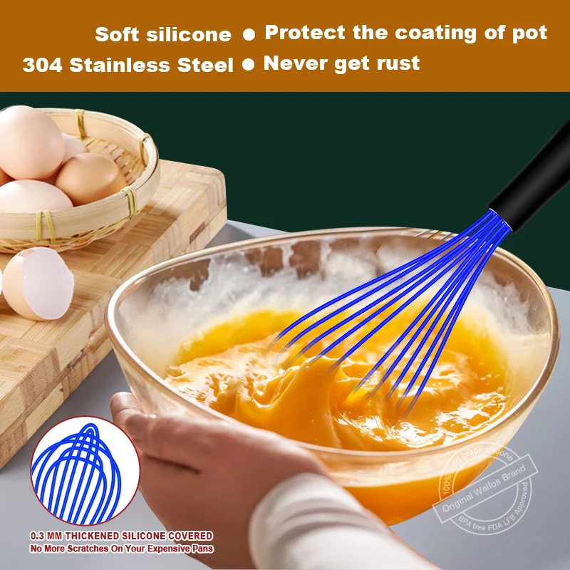 Walfos 3 pieces Silicone Stainless Steel Wire Whisk - Mixing Bowl Kitchen Whisk For Non-Stick Egg Foamer Stirrer Kitchen Tool
Walfos 3 pieces Silicone Stainless Steel Wire Whisk - Mixing Bowl Kitchen Whisk For Non-Stick Egg Foamer Stirrer Kitchen Tool