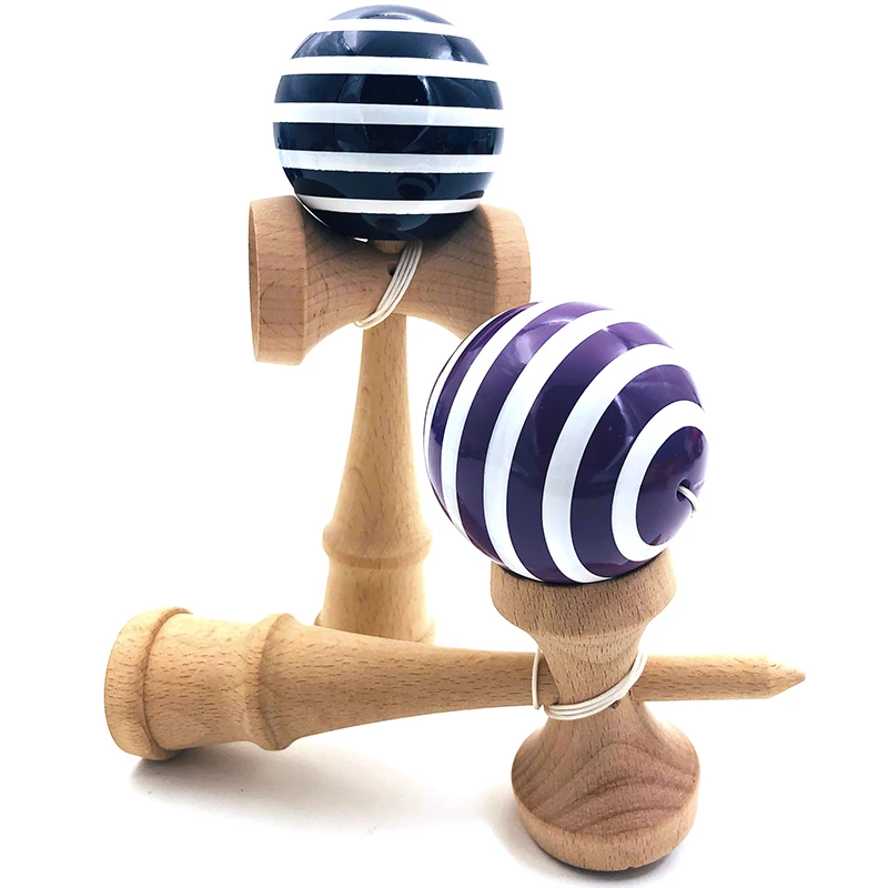 18 см профессиональные деревянные игрушки Kendama в морскую полоску искусственная