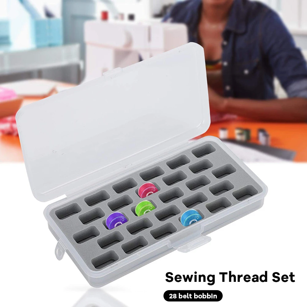 28 Grid Bobbin Box Plastic Empty Thickened Sponge Fixed Sewing Machine Storage Case Stitch Home Sewing Equipment Accessories 
28 Grid Bobbin Box Plastic Empty Thickened Sponge Fixed Sewing Machine Storage Case Stitch Home Sewing Equipment Accessories