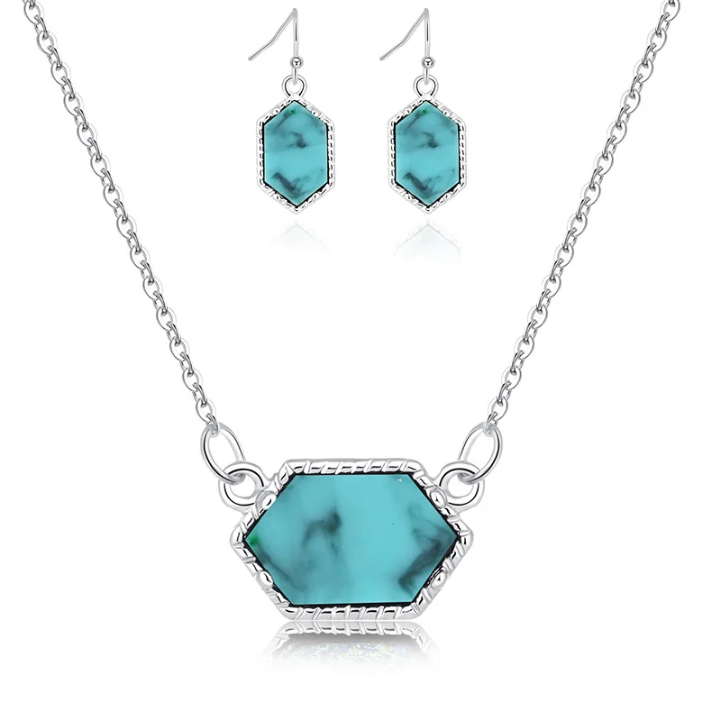 14 опций Druzy Drusy ожерелье серьги ювелирный набор кристалл смолы с камнем брендовые