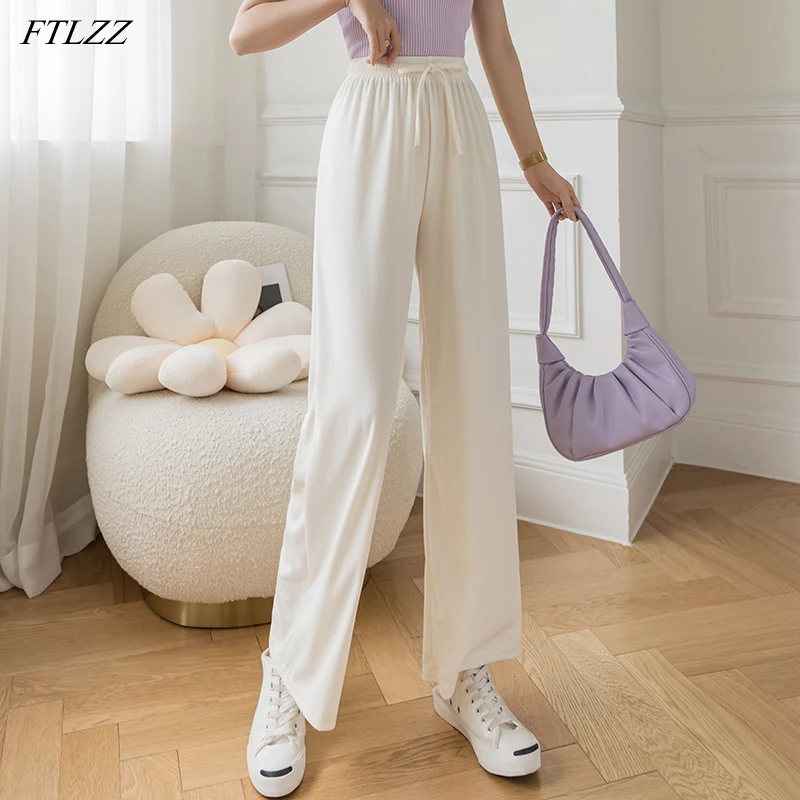 FTLZZ Весна Лето Новое поступление Женские повседневные свободные трикотажные длинные брюки Женские однотонные широкие брюки с высокой тали...
FTLZZ Весна Лето Новое поступление Женские повседневные свободные трикотажные длинные брюки Женские однотонные широкие брюки с высокой тали...