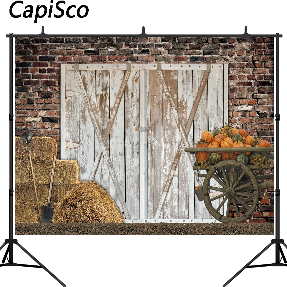 Capisco Photography Backdrop Barn Brick Wall Farm Tools Pumpkin Straw Thanksgiving Background Kids Children Adults Photo Studio
Capisco Photography Backdrop Barn Brick Wall Farm Tools Pumpkin Straw Thanksgiving Background Kids Children Adults Photo Studio