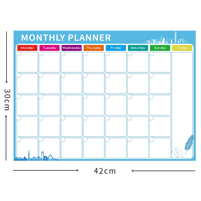 Магнитная доска для сухого стирания магниты холодильника список дел ежемесячный