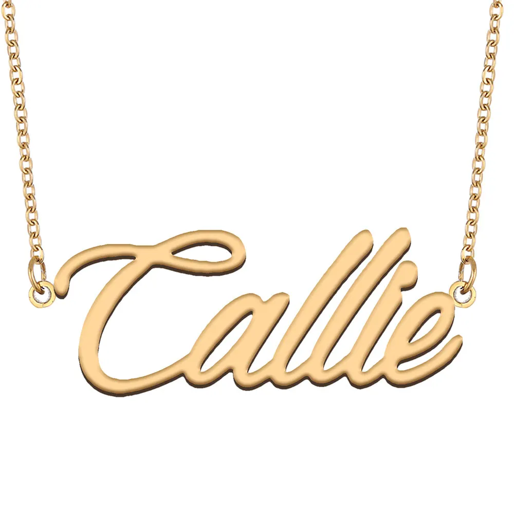Callie Nameplate Necklace for Women Stainless Steel Jewelry Gold Plated Name Chain Pendant Femme Mothers Girlfriend Gift
Callie Nameplate Necklace for Women Stainless Steel Jewelry Gold Plated Name Chain Pendant Femme Mothers Girlfriend Gift