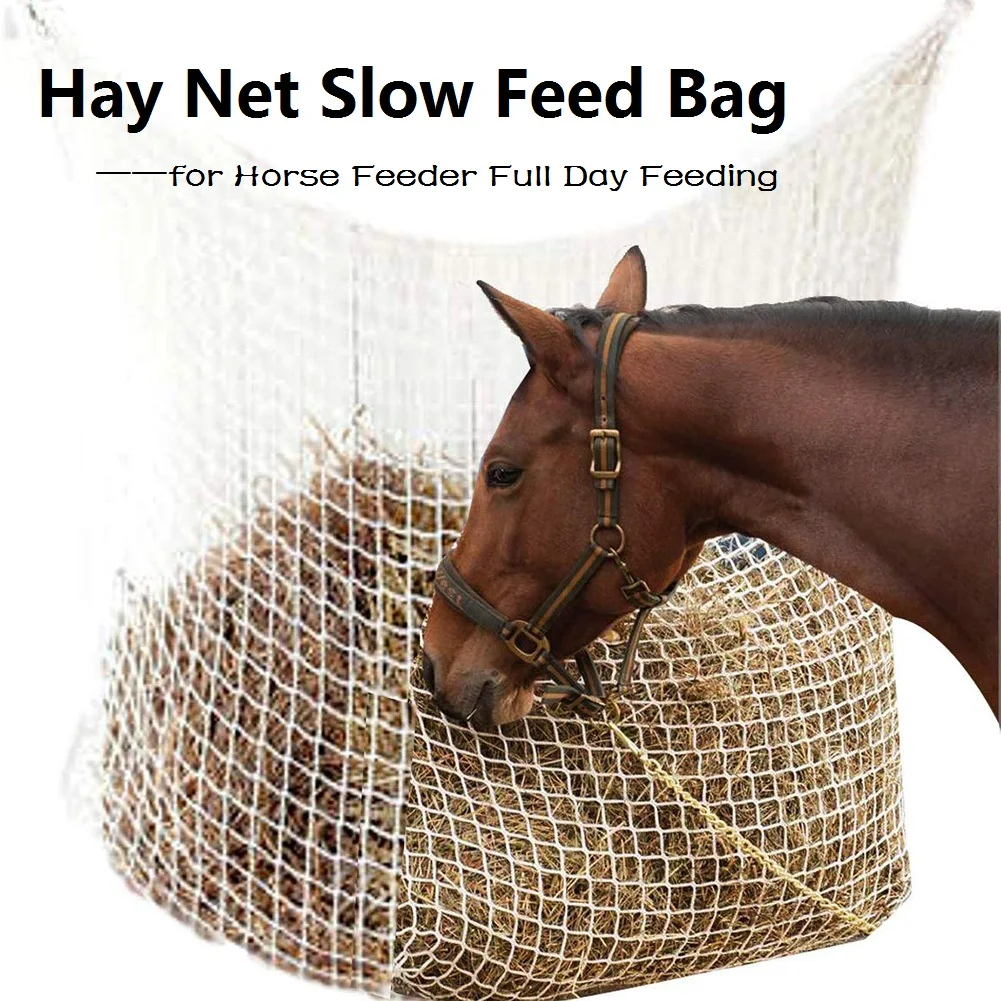 Hay Net Bag Slow Feed Bag for Horse Feeder Thick High Quality Full Day Feeding Large Feeder Bag Horse Equipment Farm Supplies
Hay Net Bag Slow Feed Bag for Horse Feeder Thick High Quality Full Day Feeding Large Feeder Bag Horse Equipment Farm Supplies