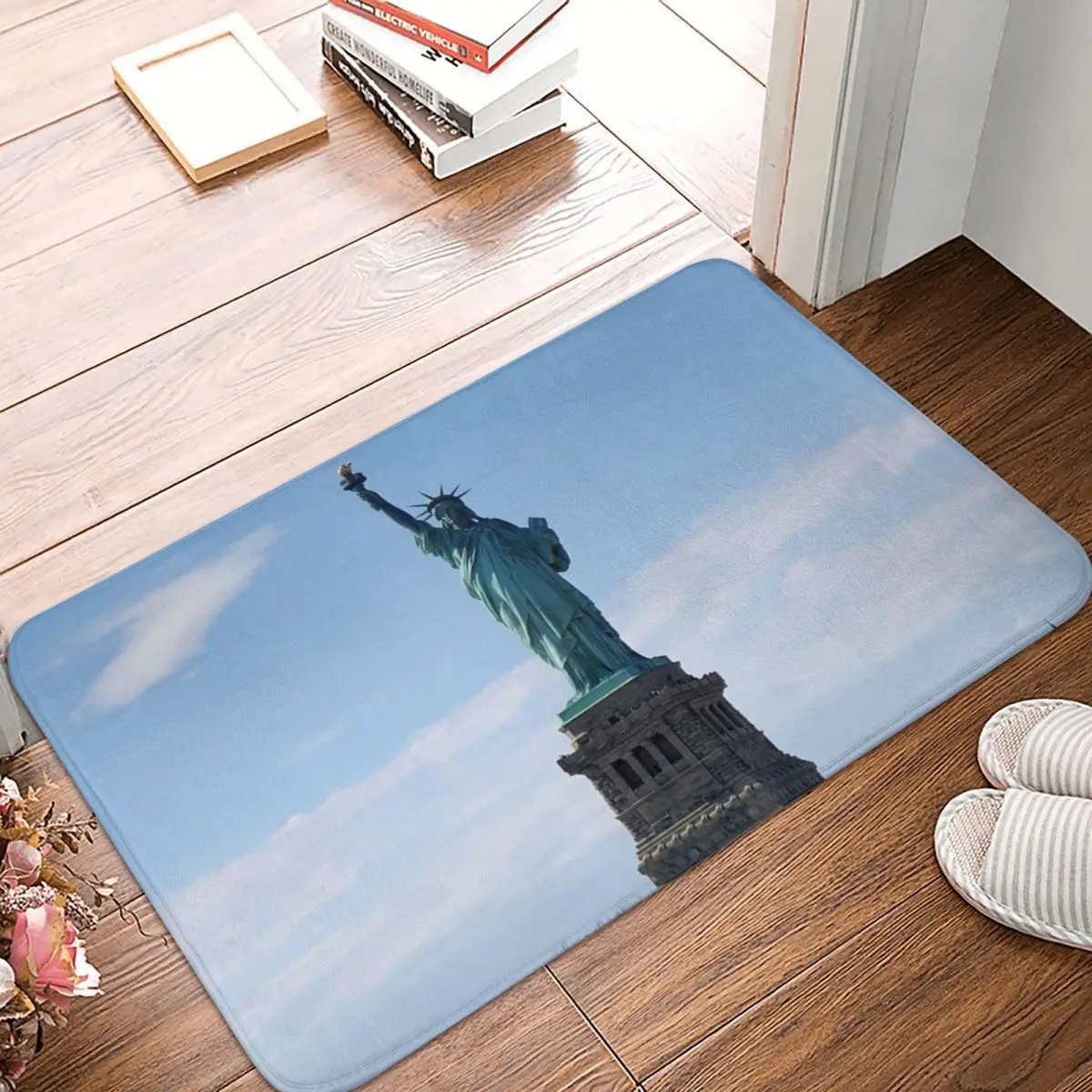 

Напольный коврик с изображением статуи Свободы, Нью-Йорк, ковер, ковер из полиэстера, нескользящий, декоративный, для ванной, кухни, балкона, 40*60