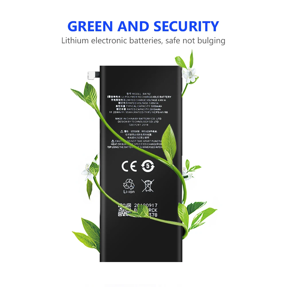 3.85V BA792 3000mAh Li Ion Batteries + Cellphone Repair Tools For Meizu Pro 7 M792Q M792C Mobile Phone Replacement Bateria
3.85V BA792 3000mAh Li Ion Batteries + Cellphone Repair Tools For Meizu Pro 7 M792Q M792C Mobile Phone Replacement Bateria