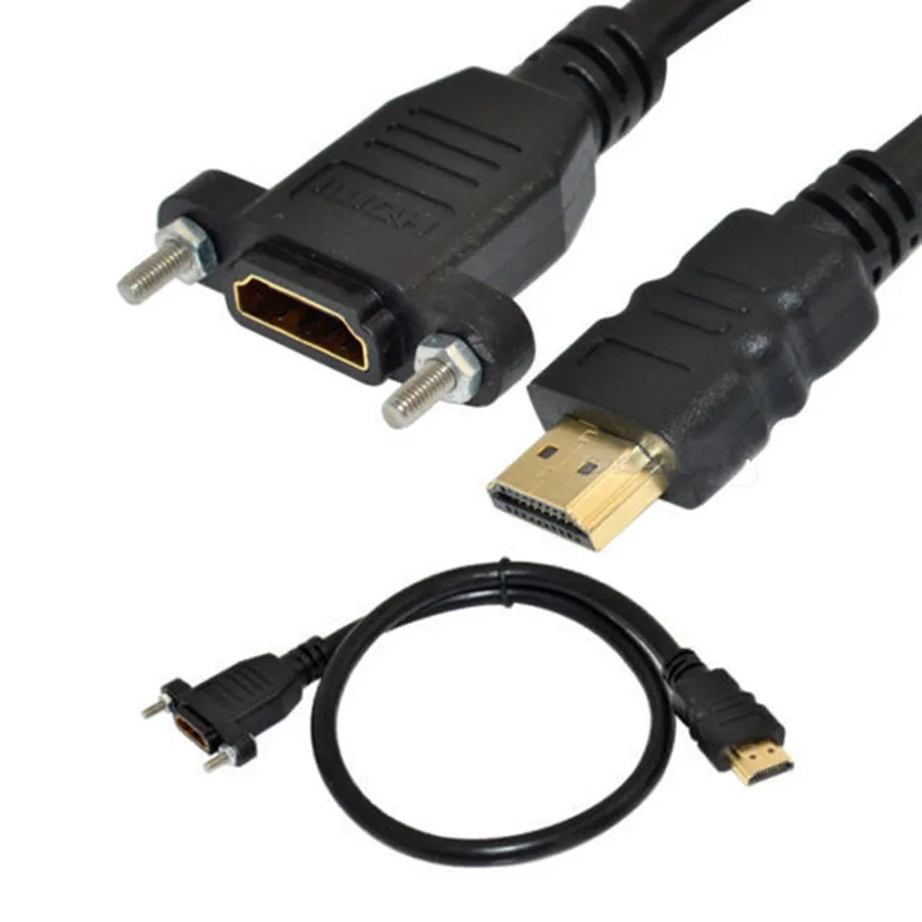 HDMI 2.0 male to female panel mount extension Gold plated Cable 50cm/1m/1.5m | Электроника