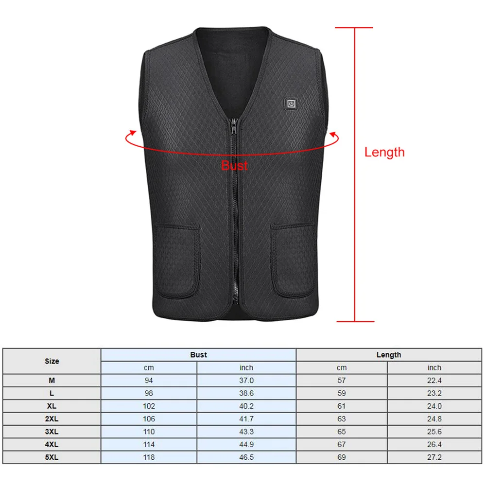 Fashion Men Women Electric Heated Vest Heating Waistcoat Thermal Warm Outdoor Coat Winter USB Heater
Fashion Men Women Electric Heated Vest Heating Waistcoat Thermal Warm Outdoor Coat Winter USB Heater