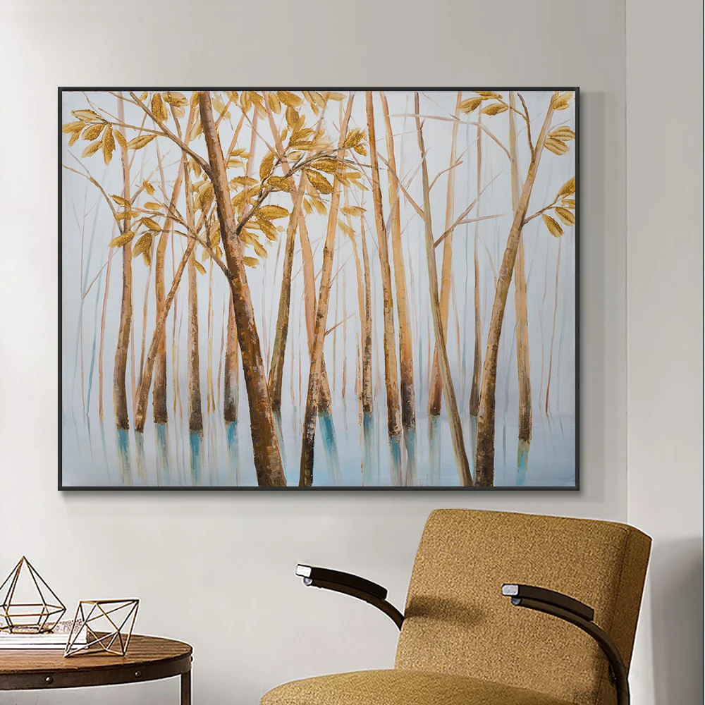 Abstract Brown Trees With Gold Leaves 100% Hand Painted Oil Painting On Canvas Modern Landscape Plant Wall Art For Home Decor
Abstract Brown Trees With Gold Leaves 100% Hand Painted Oil Painting On Canvas Modern Landscape Plant Wall Art For Home Decor