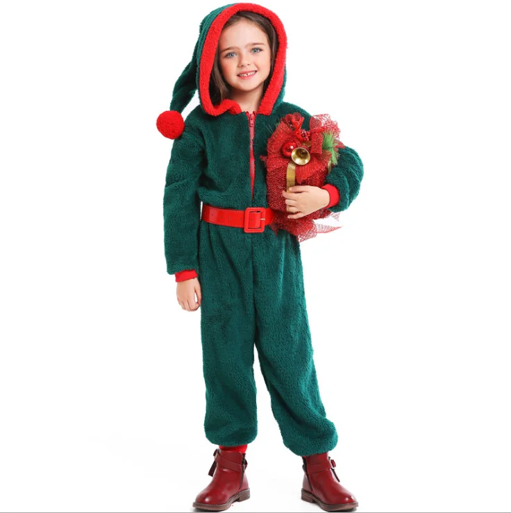 Fantasia Kids Christmas Costume Children`s New Year Costume Green Velvet Hooded Jumpsuit Pajamas Christmas Outfit For Girl 3-12Y
Fantasia Kids Christmas Costume Children`s New Year Costume Green Velvet Hooded Jumpsuit Pajamas Christmas Outfit For Girl 3-12Y