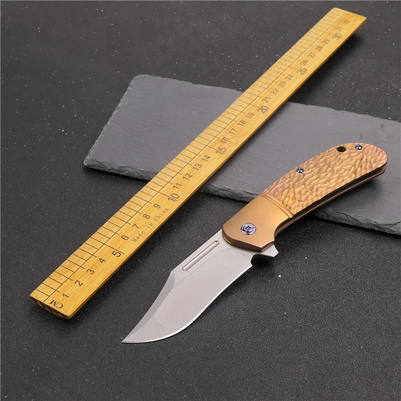 Outdoor camping folding knife m390 steel TC4 titanium alloy handle sharp pocket hunting knife tactical EDC tool military knife
Outdoor camping folding knife m390 steel TC4 titanium alloy handle sharp pocket hunting knife tactical EDC tool military knife