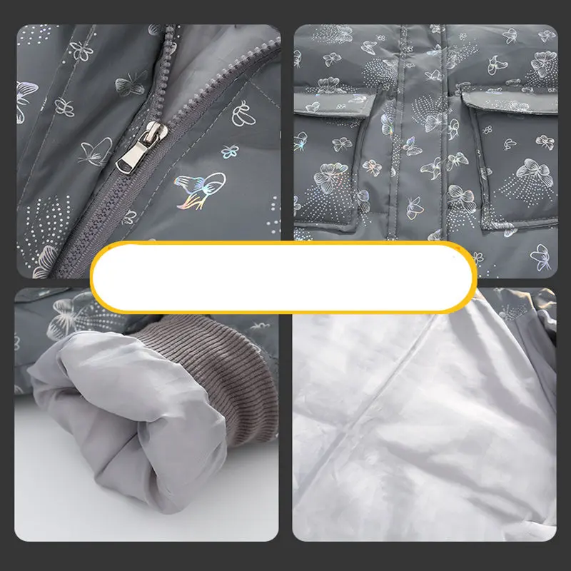 Children's Coat Girl Winter Reflective Luminous Cotton Down Jacket For Teens Butterfly Print Parkas Hooded Kids Clothing 4-14Yrs 
Children's Coat Girl Winter Reflective Luminous Cotton Down Jacket For Teens Butterfly Print Parkas Hooded Kids Clothing 4-14Yrs