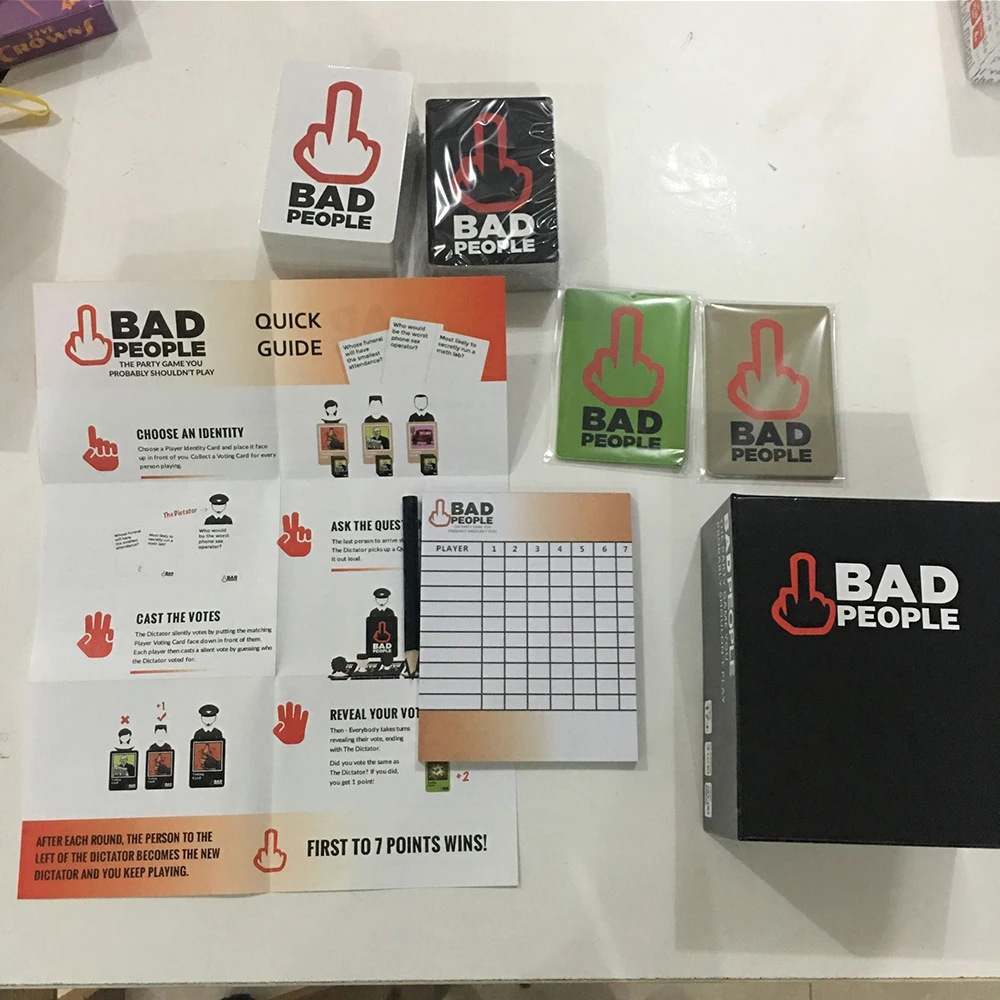 Bad People Hot Teenager Adult Party Voting Game Dirty Party Friend Board Game with Brutal Pack
Bad People Hot Teenager Adult Party Voting Game Dirty Party Friend Board Game with Brutal Pack