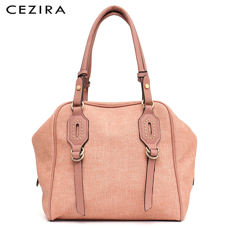 CEZIRA PU Leather Shoulder Bags For Women Luxury Rivets Top-handle Bucket Purse Large Capacity Tote Female Fashion Hobo Handbags 
CEZIRA PU Leather Shoulder Bags For Women Luxury Rivets Top-handle Bucket Purse Large Capacity Tote Female Fashion Hobo Handbags