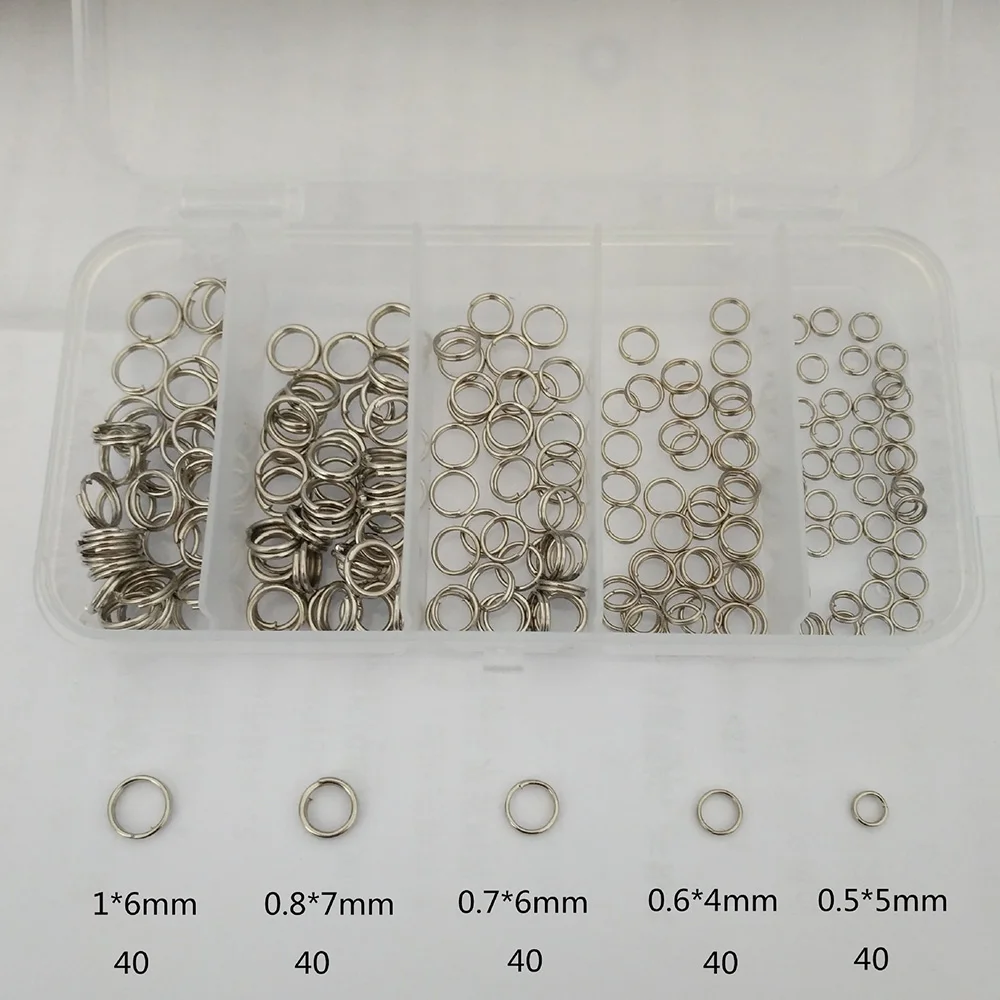 200pcs 5-Size Fishing Tools Stainless Steel Fishing Split Rings Double Loop Connectors Tackle Fishing Accessories
200pcs 5-Size Fishing Tools Stainless Steel Fishing Split Rings Double Loop Connectors Tackle Fishing Accessories