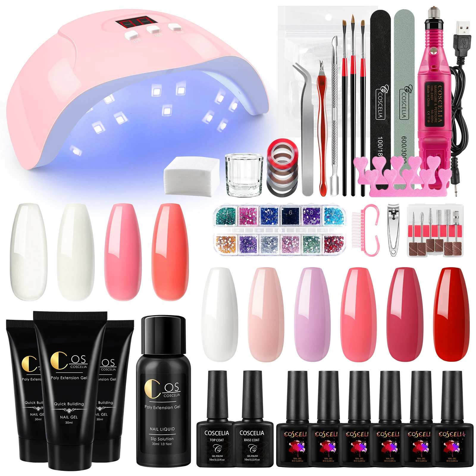 Poly Nail Gel Set UV LED Lamp Full Manicure Set Quick Extension Nail Gel Acrylic Nail Gel Polish Set for Manicure Nails Art Tool
Poly Nail Gel Set UV LED Lamp Full Manicure Set Quick Extension Nail Gel Acrylic Nail Gel Polish Set for Manicure Nails Art Tool