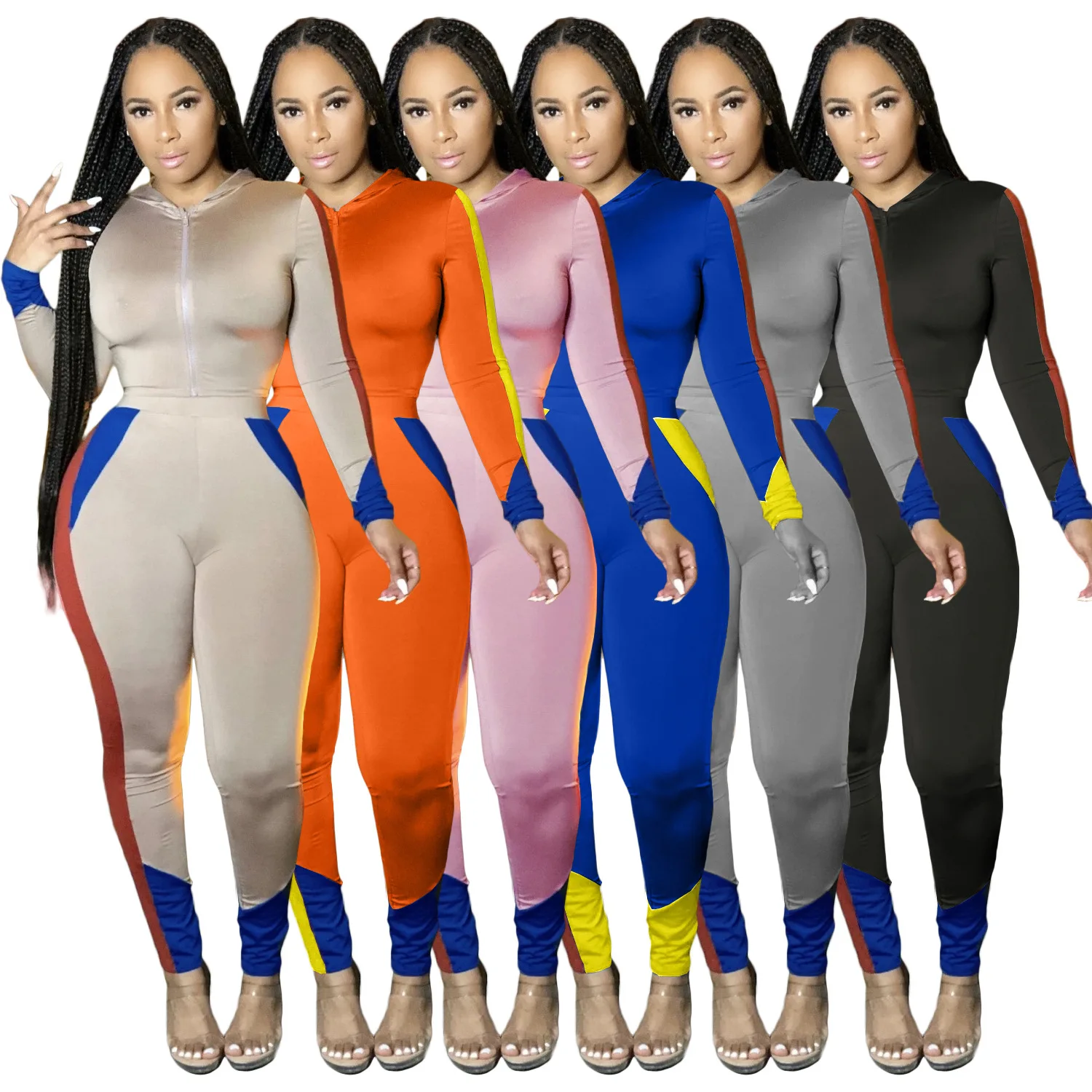 51F123European and American women's fashion tight splicing two piece splicing leisure sports suit hooded suit tracksuit women
51F123European and American women's fashion tight splicing two piece splicing leisure sports suit hooded suit tracksuit women