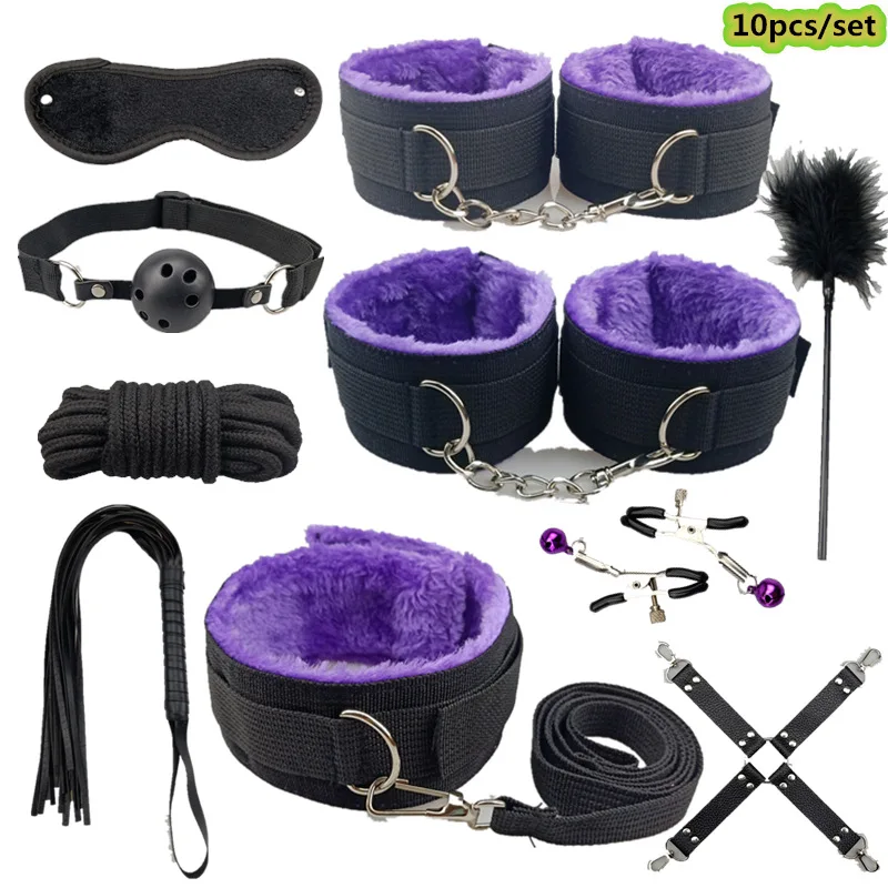 

Секс-товары игрушки для взрослых БДСМ секс бандаж набор наручники зажимы для сосков кляп плетка веревка экзотические аксессуары секс-игруш...