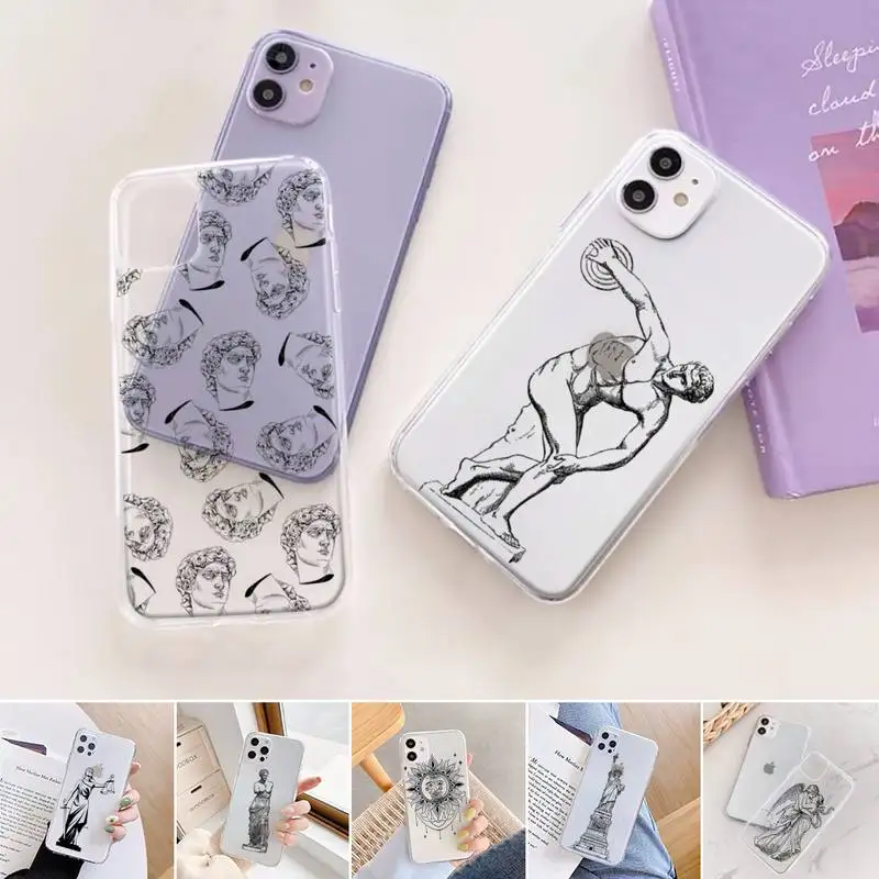 Greek mythology Roman Bust Phone Case Transparent for iPhone 11 12 6 7 8 Pro X XS Max XR Plus Soft TPU Clear mobile bags Coque
Greek mythology Roman Bust Phone Case Transparent for iPhone 11 12 6 7 8 Pro X XS Max XR Plus Soft TPU Clear mobile bags Coque